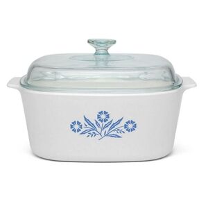 Corningware Blue Cornflower 5 Liter Casserole Dish With Pyrex Glass Lid